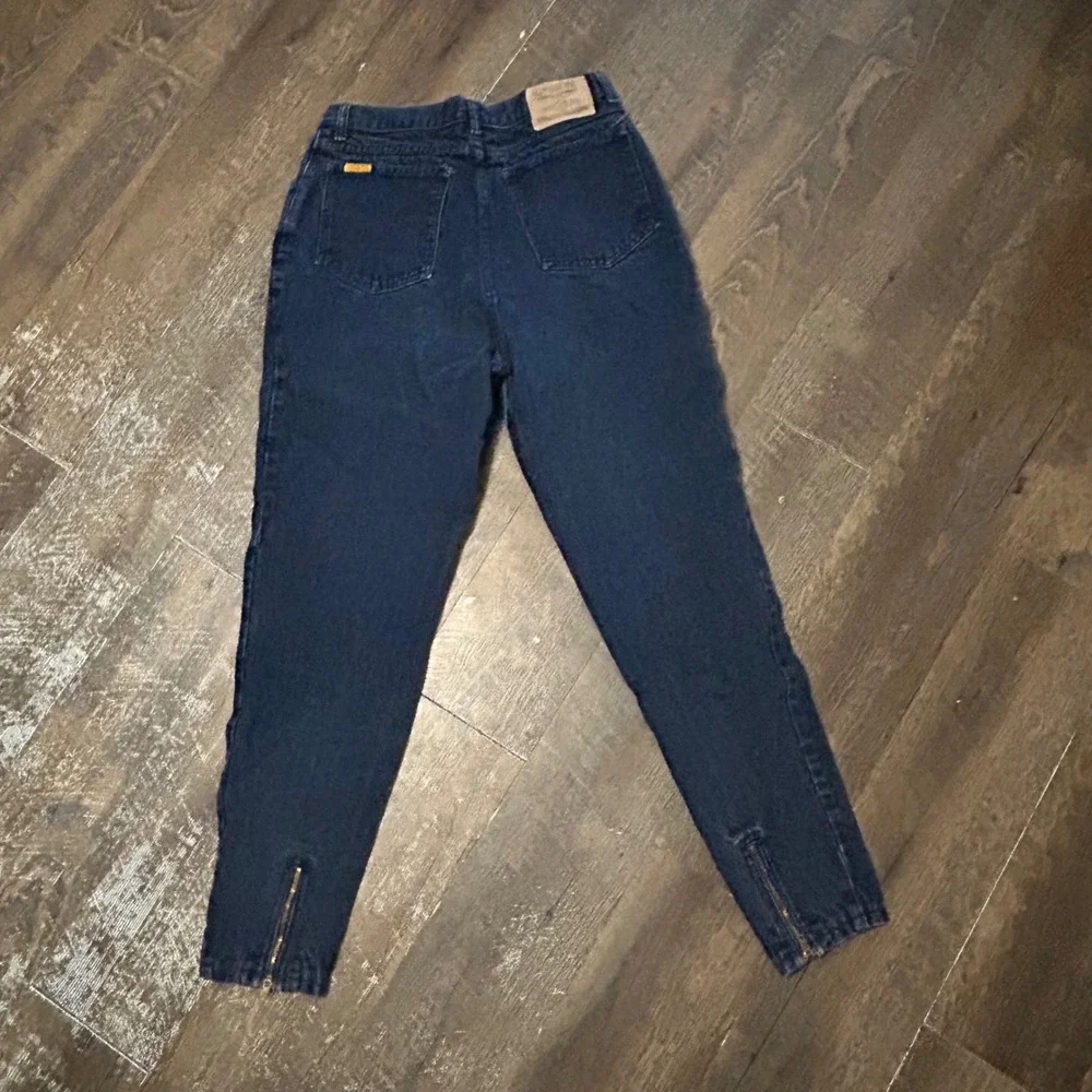 Vintage Jordache Basics High Waisted Mom Jeans Dark Wash Ankle Zip 13/14 8145J